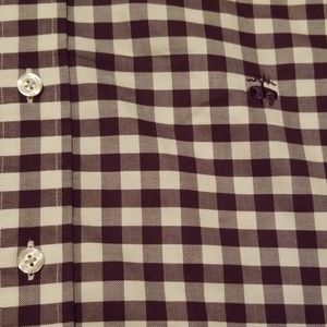 Brooks Brothers Purple White plaid L Slim fit EUC